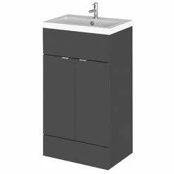 Hudson Reed Fusion Gloss Grey 505x360mm Vanity Unit & Basin