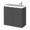 Hudson Reed 600mm Gloss Grey Wall Hung Compact Unit & Basin -Hudson Reed Shop CBI929 P