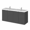 Hudson Reed 1200mm Gloss Grey Wall Hung Combination Unit & Double Basin (600 Vanity X 2) -Hudson Reed Shop CBI933 P