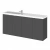 Hudson Reed 1200mm Gloss Grey Wall Hung Compact Combination Unit (600 Vanity X 2) -Hudson Reed Shop CBI935 P