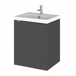 Hudson Reed Fusion 400mm Gloss Grey Full Depth Wall Hung Unit & Basin