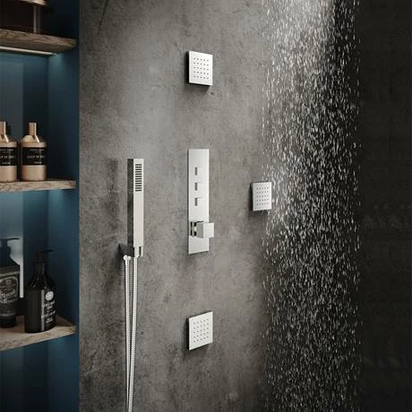 Hudson Reed Ignite Square Three Outlet Push-Button Thermostatic Shower Valve Chrome - CPB3312 Hudson Reed Ignite Square Three Outlet Push-Button Thermostatic Shower Valve Chrome - CPB3312 -Hudson Reed Shop CPB3312 D1 460