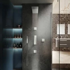 Hudson Reed Ignite Square Three Outlet Push-Button Thermostatic Shower Valve Chrome - CPB3312 4 Hudson Reed Ignite Square Three Outlet Push-Button Thermostatic Shower Valve Chrome - CPB3312 -Hudson Reed Shop CPB3312 D2 460