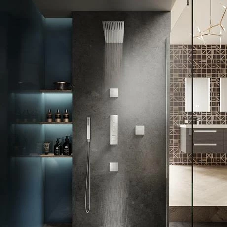 Hudson Reed Ignite Square Three Outlet Push-Button Thermostatic Shower Valve Chrome - CPB3312 Hudson Reed Ignite Square Three Outlet Push-Button Thermostatic Shower Valve Chrome - CPB3312 -Hudson Reed Shop CPB3312 D2 460