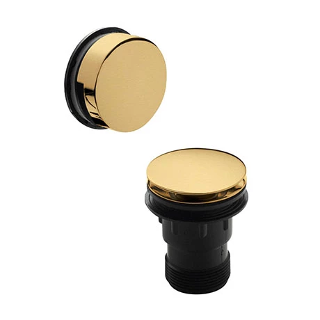 Hudson Reed Brushed Brass Easyclean Push Button Bath Waste - E827 Hudson Reed Brushed Brass Easyclean Push Button Bath Waste - E827 -Hudson Reed Shop E827 P