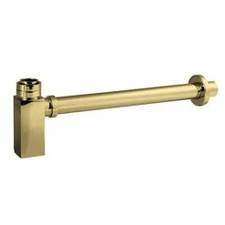 Hudson Reed Square Bottle Trap & Extension Tube - Brushed Brass - EK806