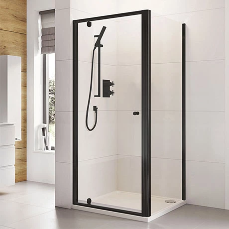 Hudson Reed Roman Haven6 Matt Black 6mm Square Pivot Door Shower Enclosure - 760 x 760mm Hudson Reed Roman Haven6 Matt Black 6mm Square Pivot Door Shower Enclosure - 760 X 760mm -Hudson Reed Shop H3R7CB m1