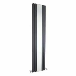 Hudson Reed Sloane Double Panel Radiator With Mirror 1800 X 381mm - Anthracite