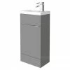 Hudson Reed 405mm Gloss Grey Compact Floor Standing Vanity Unit Inc. Basin 2 Hudson Reed 405mm Gloss Grey Compact Floor Standing Vanity Unit Inc. Basin -Hudson Reed Shop HRGG405 p