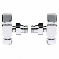 Hudson Reed Pure Square Chrome Radiator Valves - Angled - HT324