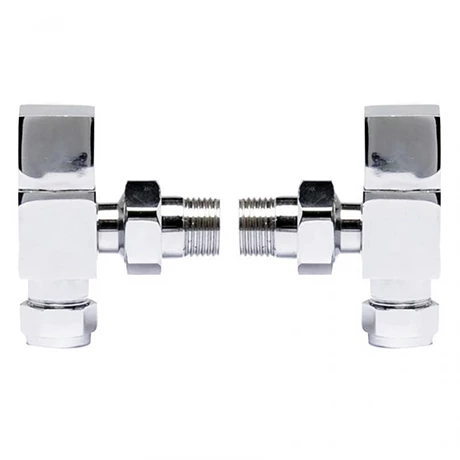 Hudson Reed Pure Square Chrome Radiator Valves - Angled - HT324 3 Hudson Reed Pure Square Chrome Radiator Valves - Angled - HT324