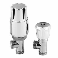 Hudson Reed Chrome Thermostatic Radiator Valves - Angled - HT326