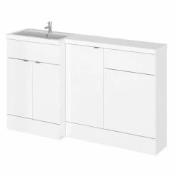 Hudson Reed Fusion 1500mm Gloss White Combination Unit (600 Vanity, 400 Base Unit + 500 WC Unit)