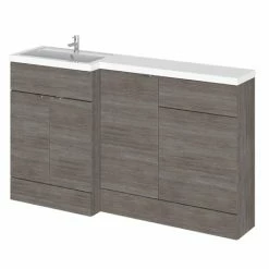 Hudson Reed Fusion 1500mm Grey Avola Combination Unit (600 Vanity, 400 Base Unit + 500 WC Unit)