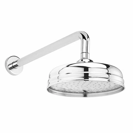Hudson Reed 8" Apron Fixed Shower Head & Arm - Chrome 3 Hudson Reed 8" Apron Fixed Shower Head & Arm - Chrome