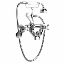 Hudson Reed Topaz Wall Mounted Bath Shower Mixer With Shower Kit - Chrome - BC304