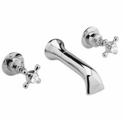 Hudson Reed Topaz Wall Mounted Bath Spout And Stop Taps - Chrome - BC309HX