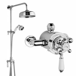 Hudson Reed Traditional Exposed Shower Valve, Riser Kit, Diverter & Shower Rose
