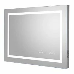 Hudson Reed Prisma 800mm Bluetooth LED Touch Sensor Mirror With Clock & Demister Pad - LQ092
