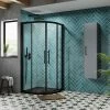 Hudson Reed Apex Matt Black Quadrant Shower Enclosure - Various Size Options