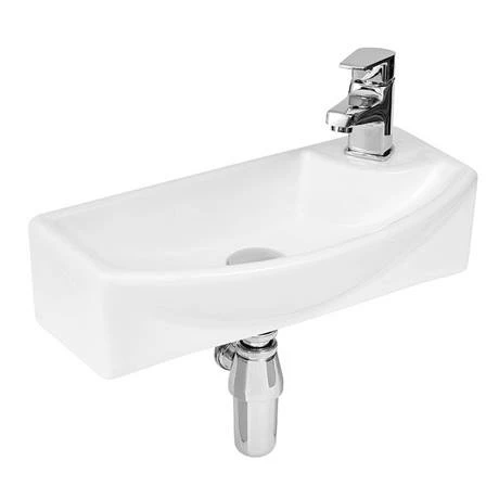 Hudson Reed 1TH Compact Wall Hung Basin (Right Hand) - NBV160 Hudson Reed 1TH Compact Wall Hung Basin (Right Hand) - NBV160 -Hudson Reed Shop NBV160 lrg 460