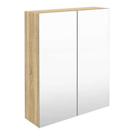 Hudson Reed 600mm Natural Oak 50/50 Mirror Unit 3 Hudson Reed 600mm Natural Oak 50/50 Mirror Unit