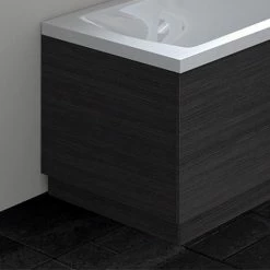 Hudson Reed Hacienda Black 750 End Straight Bath Panel - OFF671