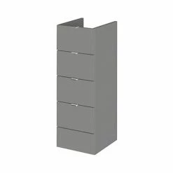 Hudson Reed 300x355mm Gloss Grey Full Depth 4 Drawer Unit