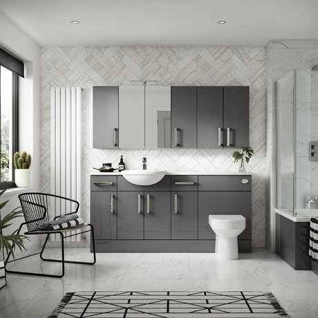 Hudson Reed 400x355mm Gloss Grey Full Depth Base Unit - Image 3