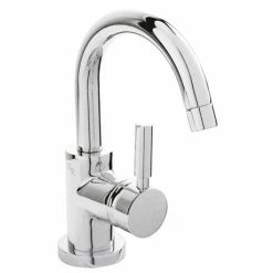 Hudson Reed Tec Single Lever Side Action Cloakroom Basin Mixer Tap Inc. Push Button Waste