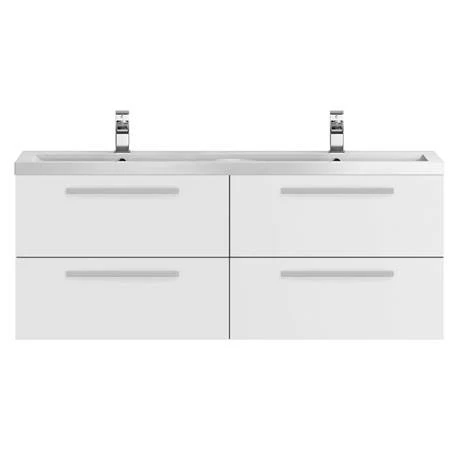 Hudson Reed 1440mm Gloss White Quartet Double Basin Vanity Unit Hudson Reed 1440mm Gloss White Quartet Double Basin Vanity Unit -Hudson Reed Shop QUA001 nd1 460