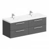Hudson Reed 1440mm Gloss Grey Quartet Double Basin Vanity Unit 1 Hudson Reed 1440mm Gloss Grey Quartet Double Basin Vanity Unit -Hudson Reed Shop QUA002 np