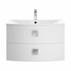 Hudson Reed Sarenna 700mm Wall Hung Cabinet & Basin - Moon White
