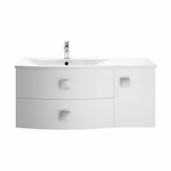 Hudson Reed Sarenna 1000mm Wall Hung Cabinet & Basin - Moon White