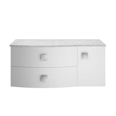 Hudson Reed Sarenna Wall Hung Countertop Vanity Unit - Moon White - 1000mm with Grey Marble Top Hudson Reed Sarenna Wall Hung Countertop Vanity Unit - Moon White - 1000mm With Grey Marble Top -Hudson Reed Shop SAR105L P