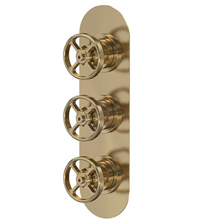 Hudson Reed Revolution Industrial Triple Concealed Thermostatic Shower Valve - Brushed Brass - SIWTR802 Hudson Reed Revolution Industrial Triple Concealed Thermostatic Shower Valve - Brushed Brass - SIWTR802 -Hudson Reed Shop SIWTR803 m