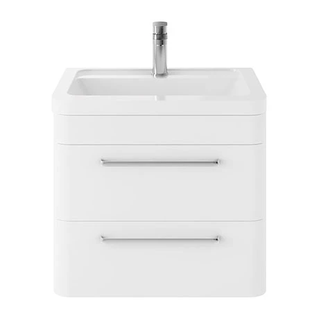 Hudson Reed Solar 600mm Wall Hung Cabinet & Basin - Pure White - SOL102 Hudson Reed Solar 600mm Wall Hung Cabinet & Basin - Pure White - SOL102 -Hudson Reed Shop SOL102 P1