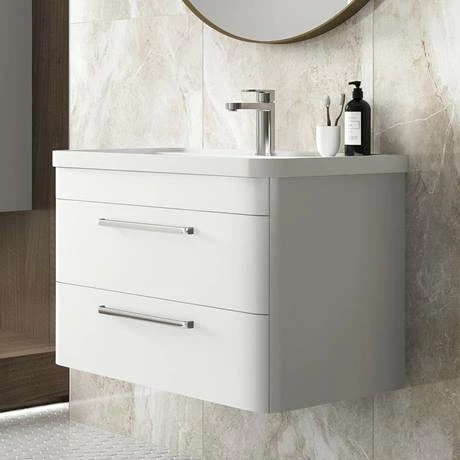 Hudson Reed Solar 800mm Wall Hung Cabinet & Basin - Pure White - SOL104 Hudson Reed Solar 800mm Wall Hung Cabinet & Basin - Pure White - SOL104 -Hudson Reed Shop SOL104 D1 460