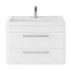Hudson Reed Solar 800mm Wall Hung Cabinet & Basin - Pure White - SOL104 -Hudson Reed Shop SOL104 P1
