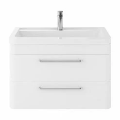 Hudson Reed Solar 800mm Wall Hung Cabinet & Basin - Pure White - SOL104