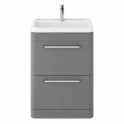 Hudson Reed Solar 600mm Floor Standing Cabinet & Basin - Cool Grey - SOL201