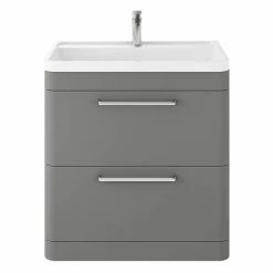 Hudson Reed Solar 800mm Floor Standing Cabinet & Basin - Cool Grey - SOL203