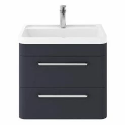 Hudson Reed Solar 600mm Wall Hung Cabinet & Basin - Indigo Blue - SOL302