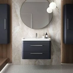 Hudson Reed Solar 800mm Wall Hung Cabinet & Basin - Indigo Blue - SOL304 -Hudson Reed Shop SOL304 detail1 460