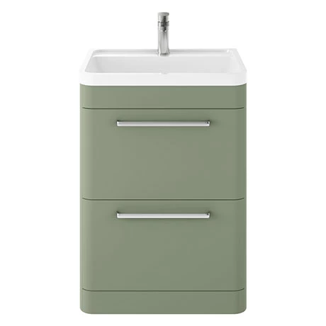Hudson Reed Solar 600mm Floor Standing Cabinet & Basin - Matt Fern Green - SOL801 Hudson Reed Solar 600mm Floor Standing Cabinet & Basin - Matt Fern Green - SOL801 -Hudson Reed Shop SOL801 m