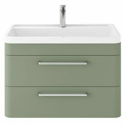 Hudson Reed Solar 800mm Wall Hung Cabinet & Basin - Matt Fern Green - SOL804