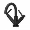 Hudson Reed Tec Lever Mono Basin Mixer Tap Inc. Swivel Spout & Waste - Matt Black - TEL415