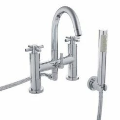 Hudson Reed - Tec Crosshead Bath Shower Mixer With Shower Kit & Wall Bracket - TEX354