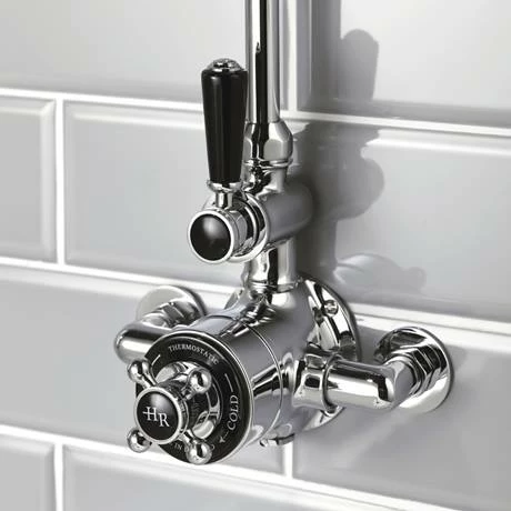 Hudson Reed Topaz Black Exposed Valve inc. Rigid Riser Kit, Diverter, 8" Shower Rose & Handset Hudson Reed Topaz Black Exposed Valve Inc. Rigid Riser Kit, Diverter, 8" Shower Rose & Handset -Hudson Reed Shop TOPAZBLK SPK1 D1 460