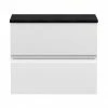Hudson Reed Urban 600mm Satin White Vanity Unit - Wall Hung 2 Drawer Unit With Black Worktop 1 Hudson Reed Urban 600mm Satin White Vanity Unit - Wall Hung 2 Drawer Unit With Black Worktop -Hudson Reed Shop URB104LSB P